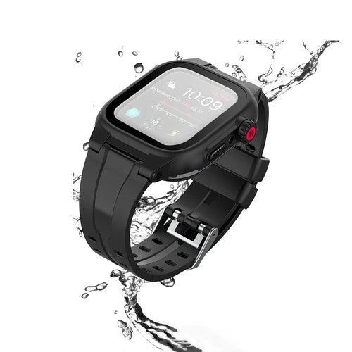 SHELLBOX Breathable Sports Silicone Watch Band+Waterproof Cover for Apple Watch Series SE / SE (2022) / 6 / 5 / 4 44mm - 1