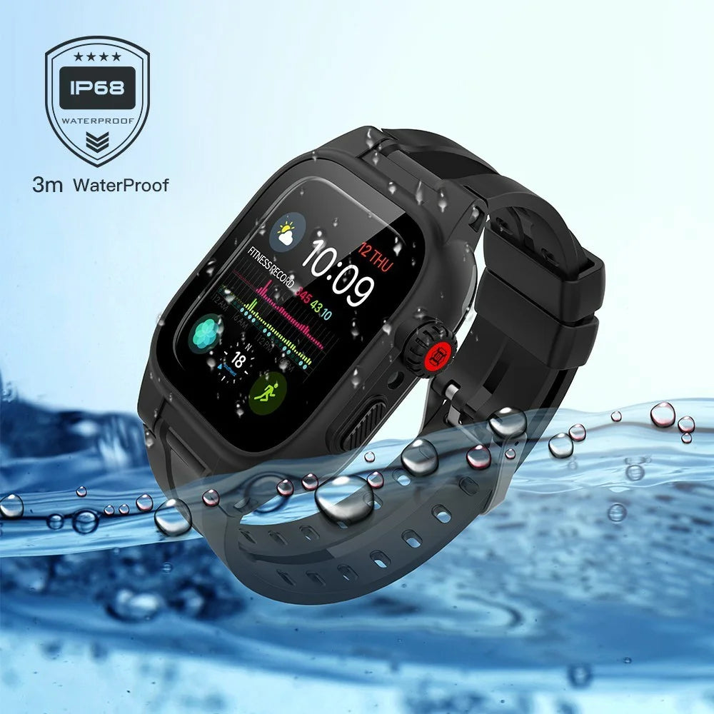 SHELLBOX Breathable Sports Silicone Watch Band+Waterproof Cover for Apple Watch Series SE / SE (2022) / 6 / 5 / 4 44mm - 6
