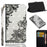 Light Spot Decor Pattern Printing Wallet Stand Leather Shell with Strap for iPhone 12 Pro/12 - Lace Flower - 1