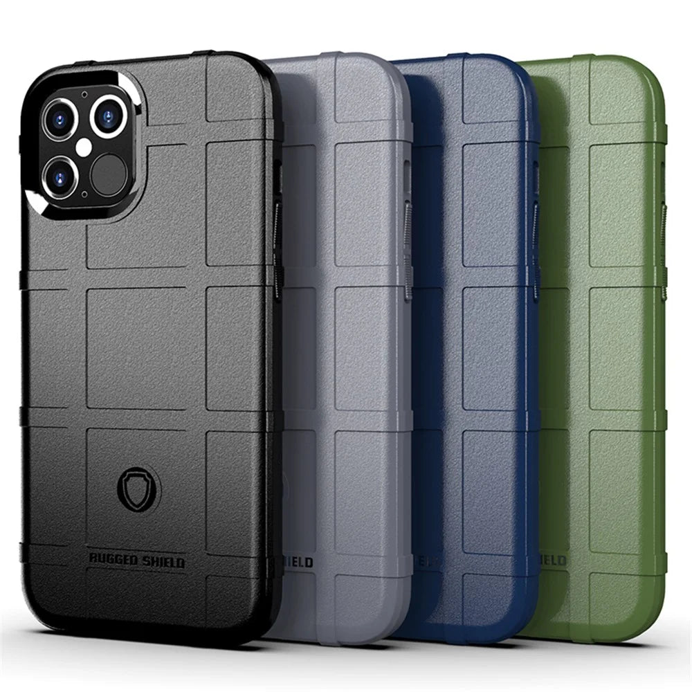 Anti-shock Square Texture Thicken TPU Shell for iPhone 12 Pro Max 6.7 inch - Green - 2