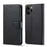 LC.IMEEKE Leather Wallet Case Cell Phone Cover for iPhone 12 - Black - 1
