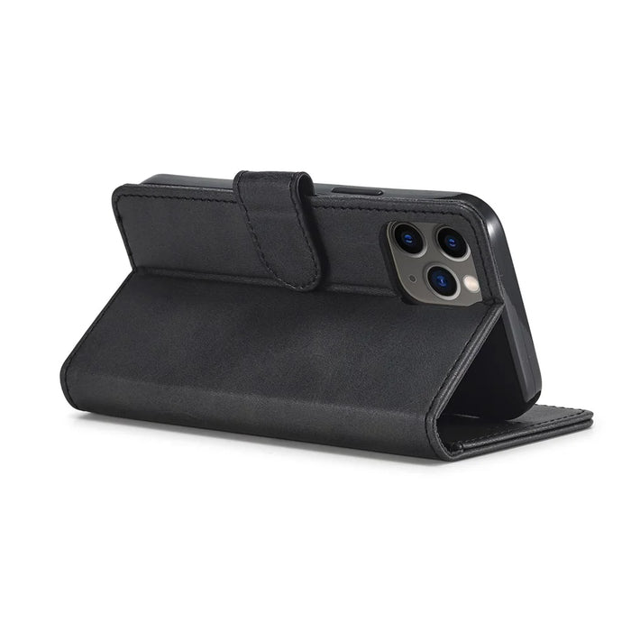 LC.IMEEKE Card Holder Leather Wallet Stand Cover Phone Case for iPhone 12 Pro 6.1 inch - Black - 4