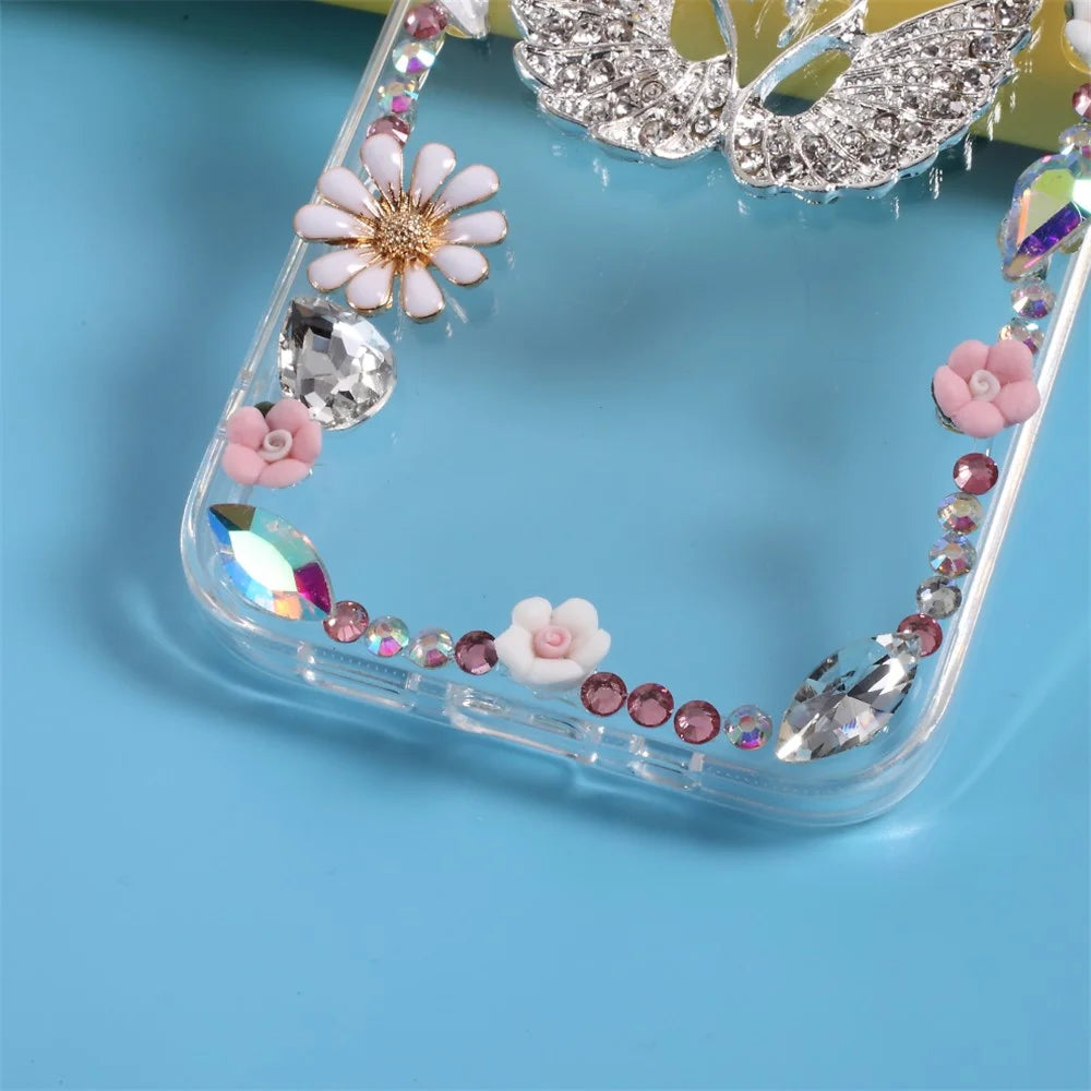 Rhinestone Decoration TPU Cover for iPhone 12 Pro/12 - Swan - 4