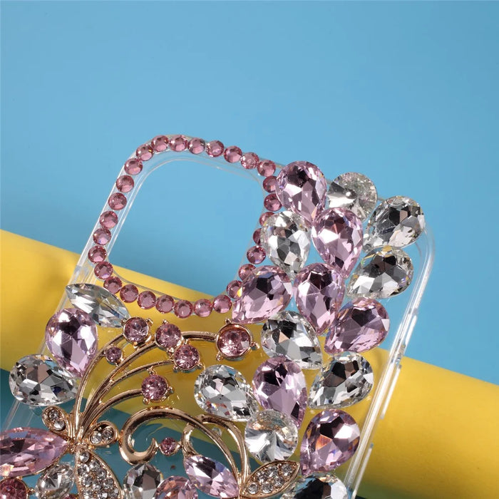 Rhinestone Decoration TPU Shell for iPhone 12 Pro Max 6.7 inch - Purple Rhinestone - 3