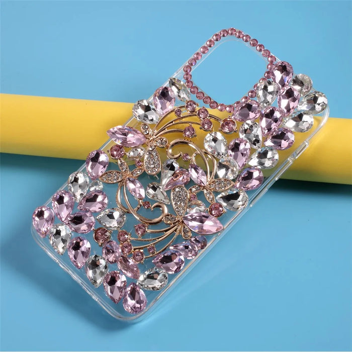 Rhinestone Decoration TPU Shell for iPhone 12 Pro Max 6.7 inch - Purple Rhinestone - 5