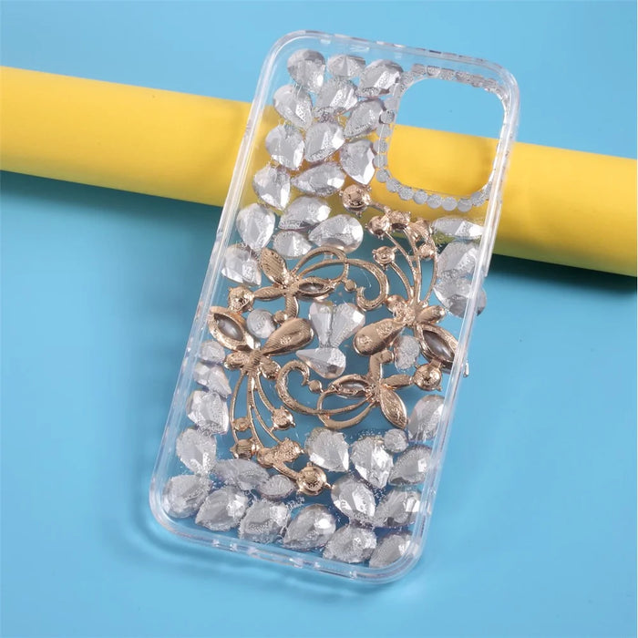 Rhinestone Decoration TPU Shell for iPhone 12 Pro Max 6.7 inch - Purple Rhinestone - 6