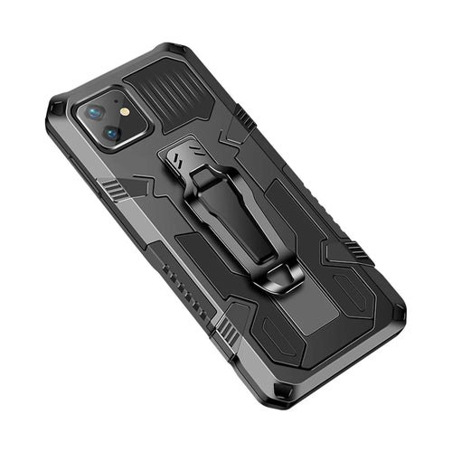 Cool Warrior PC+TPU+Metal Phone Cover with Kickstand Belt Clip for iPhone 11 6.1 inch - Black - 1