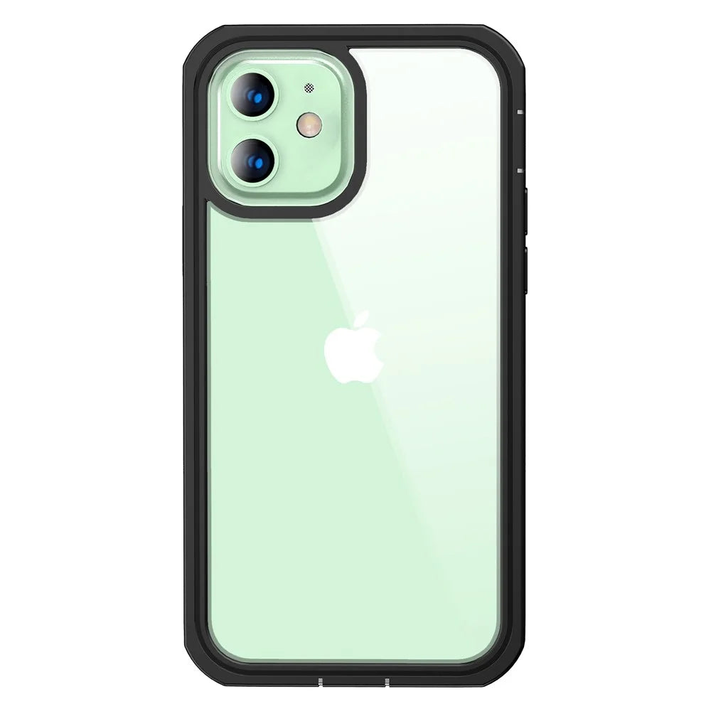 For iPhone 12 mini 5.4 inch Full Protection Anti-drop Hard PC Phone Case with Built-in PET Screen Film - 1