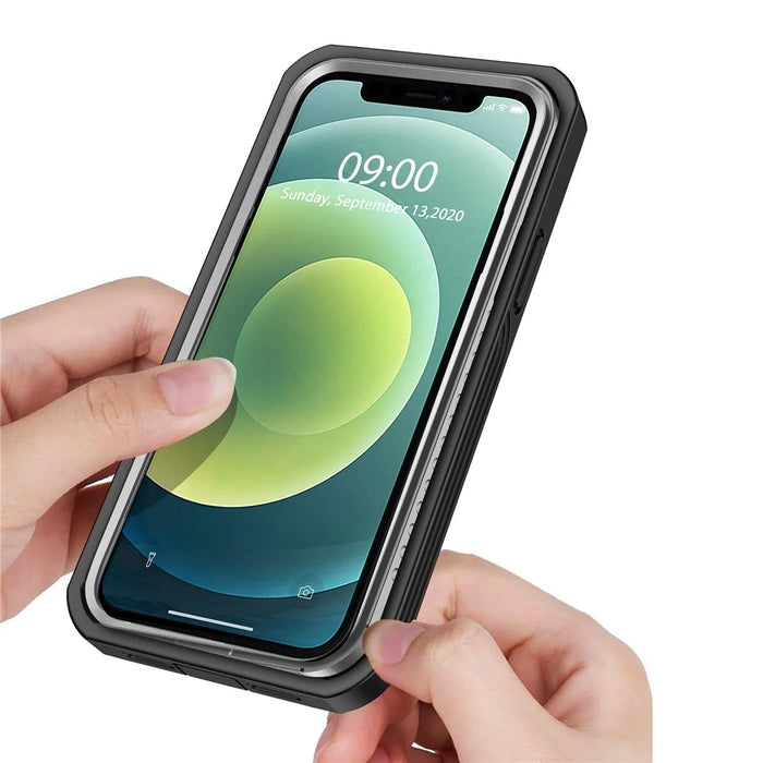 For iPhone 12 mini 5.4 inch Full Protection Anti-drop Hard PC Phone Case with Built-in PET Screen Film - 3