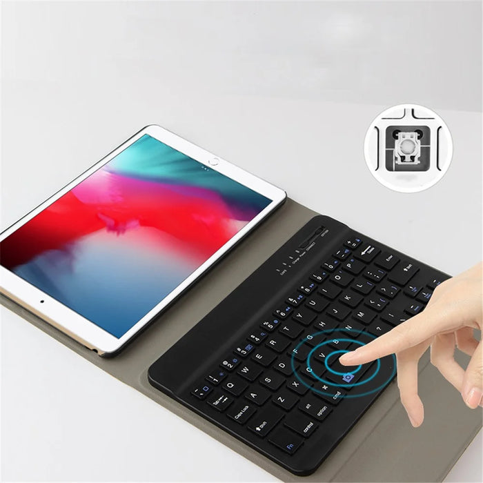 For iPad mini (2019) 7.9 inch / mini 4 Leather Stand Tablet Case with Detachable Magnetic Wireless Keyboard (Without Touchpad) - Rose Gold - 3