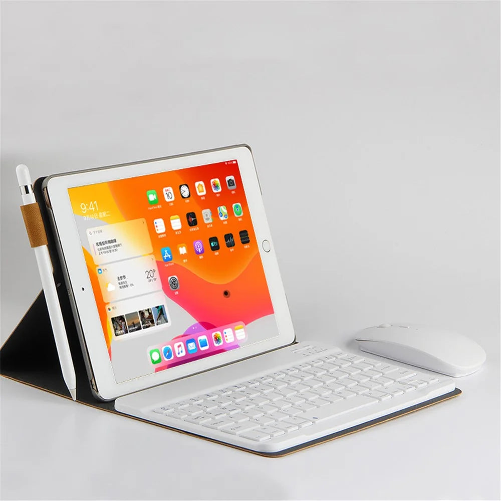 Detachable 2 in 1 Bluetooth-compatible Keyboard Tablet Protective Case for iPad Air 10.5 inch (2019)/Pro 10.5-inch (2017) - Brown/White Keyboard - 2