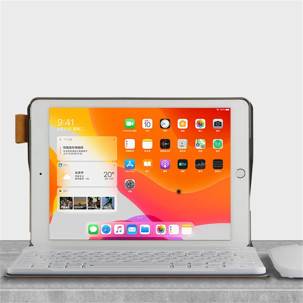 Detachable 2 in 1 Bluetooth-compatible Keyboard Tablet Protective Case for iPad Air 10.5 inch (2019)/Pro 10.5-inch (2017) - Brown/White Keyboard - 4