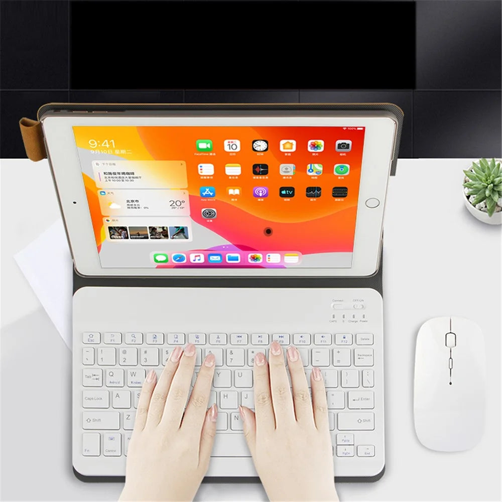 Detachable 2 in 1 Bluetooth-compatible Keyboard Tablet Protective Case for iPad Air 10.5 inch (2019)/Pro 10.5-inch (2017) - Brown/White Keyboard - 6
