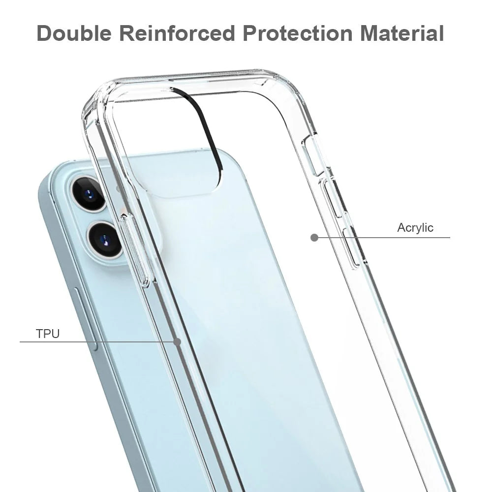 Anti-scratch Acrylic + TPU Hybrid Clear Mobile Phone Case for iPhone 12 mini - 2