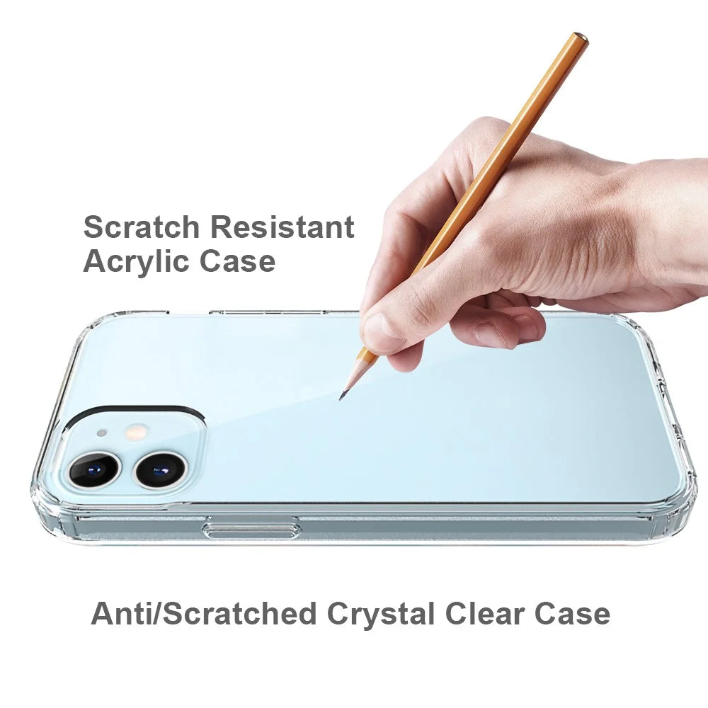 Anti-scratch Acrylic + TPU Hybrid Clear Mobile Phone Case for iPhone 12 mini - 6