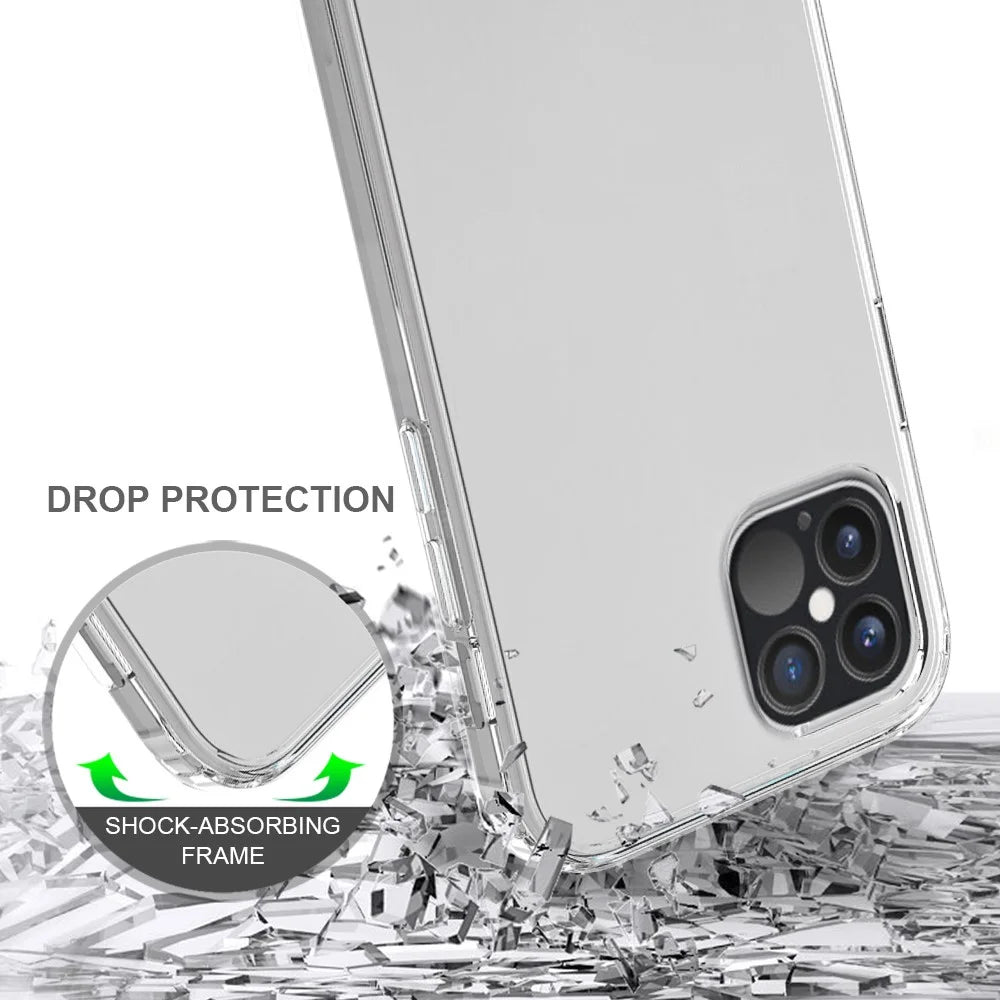 Cellphone Case Bag Scratch Resistant Acrylic + TPU Transparent Phone Shell for iPhone 12 Pro/12 - 4