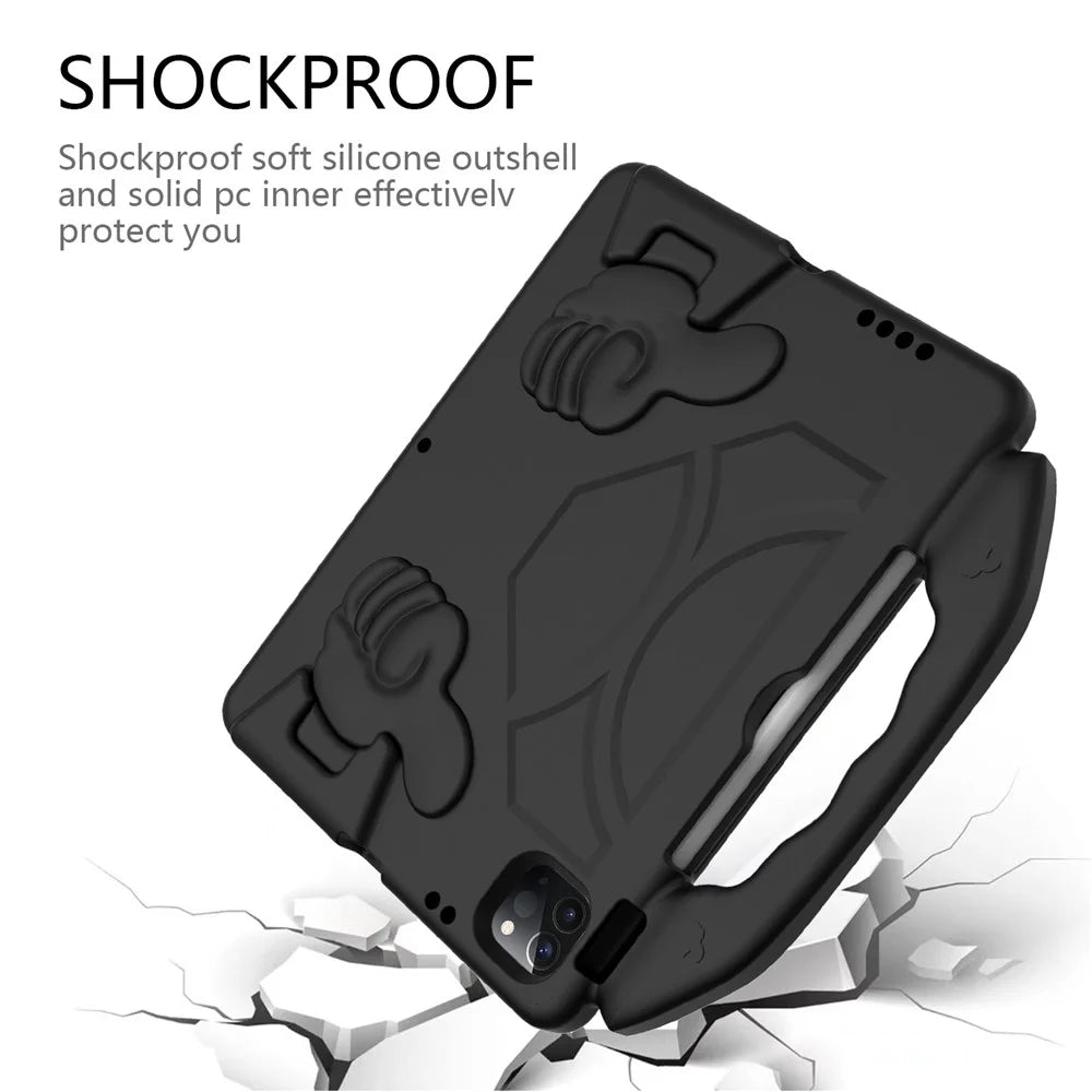 Shockproof Thumb Kickstand EVA Protective Case for iPad Air (2020) / Air (2022) / Pro 11 (2025) / 11 (2024) / (2021) / (2020) / (2022) - Black - 3