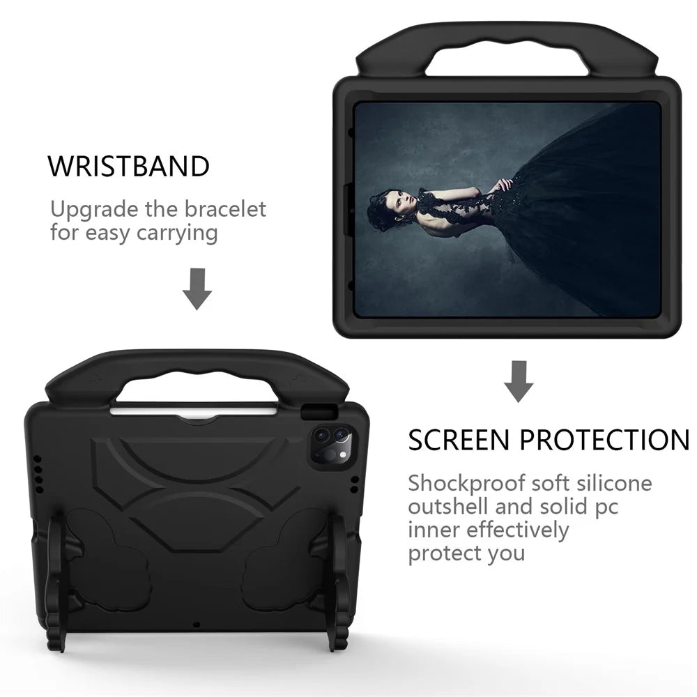 Shockproof Thumb Kickstand EVA Protective Case for iPad Air (2020) / Air (2022) / Pro 11 (2025) / 11 (2024) / (2021) / (2020) / (2022) - Black - 4