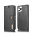 DG.MING Detachable 2-in-1 Split Leather Wallet Shell + PC Back Case Anti-scratch Phonr Shell Covering for iPhone 12 Pro / 12 - Black - 2