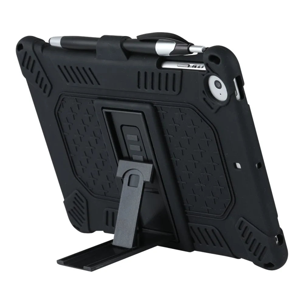 Kickstand PC Soft Silicone Case with Hanging Rope for Apple iPad mini (2019) 7.9 inch/4/3/2/1 - Black - 4