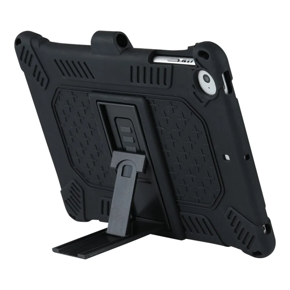Kickstand PC Soft Silicone Case with Hanging Rope for Apple iPad mini (2019) 7.9 inch/4/3/2/1 - Black - 5