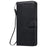 For iPhone 12 Pro Max Case Solid Color Leather Mobile Cover Wallet Stand with Strap - Black - 2