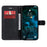 For iPhone 12 Pro Max Case Solid Color Leather Mobile Cover Wallet Stand with Strap - Black - 4
