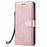 For iPhone 12 Pro Case Solid Color Leather Mobile Cover Wallet Stand with Strap - Rose Gold - 2