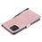 For iPhone 12 Pro Case Solid Color Leather Mobile Cover Wallet Stand with Strap - Rose Gold - 7