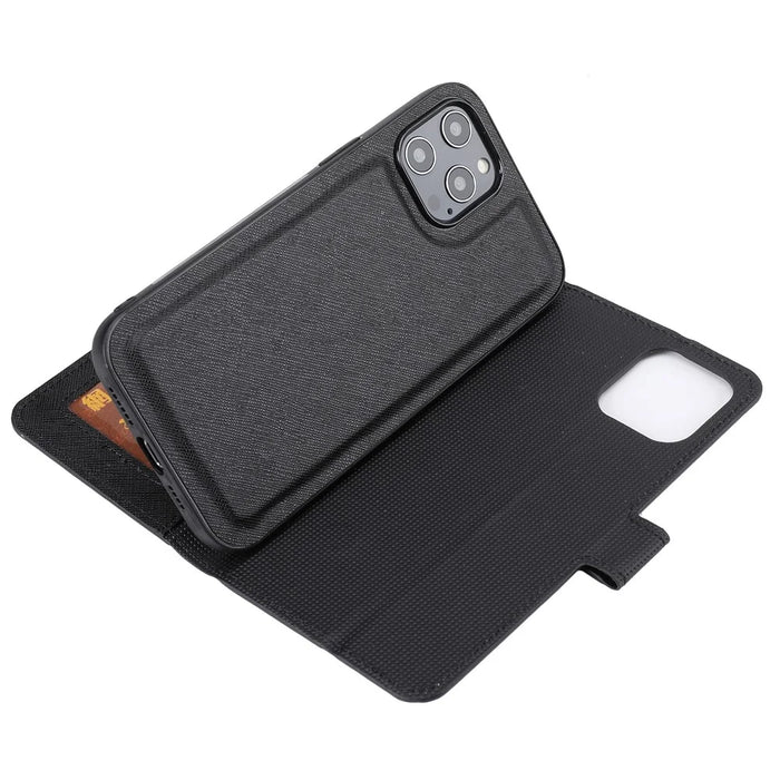 Cross Skin Leather Removable TPU Back Shell for iPhone 12 Pro Max 6.7 inch - Black - 7