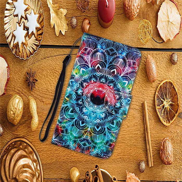 Pattern Printing Stand Leather Shell for iPhone 12 Pro/12 - Mandala Flower - 5
