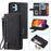 Zipper Pocket 9 Card Slots Leather Wallet Case for iPhone 12 mini 5.4 inch - Black - 1