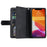 Zipper Pocket 9 Card Slots Leather Wallet Case for iPhone 12 mini 5.4 inch - Black - 5