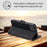 Vintage Splicing Style Cover Stand Leather Flip Shell for iPhone 12 Pro/12 - Black - 7