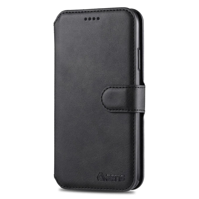 AZNS Wallet Leather Stand Case for iPhone 12 Pro/12 - Black - 3