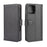 For iPhone 12 mini Phone Cases Genuine Split Leather Wallet Mobile Cover Stand - Black - 2