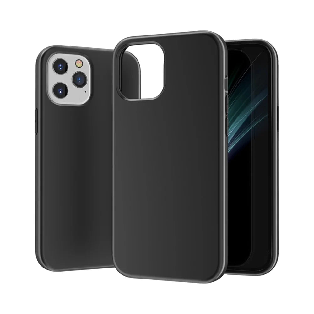 Anti-fingerprint PC + TPU Splashproof Protective Cover for iPhone 12 mini - Black - 1