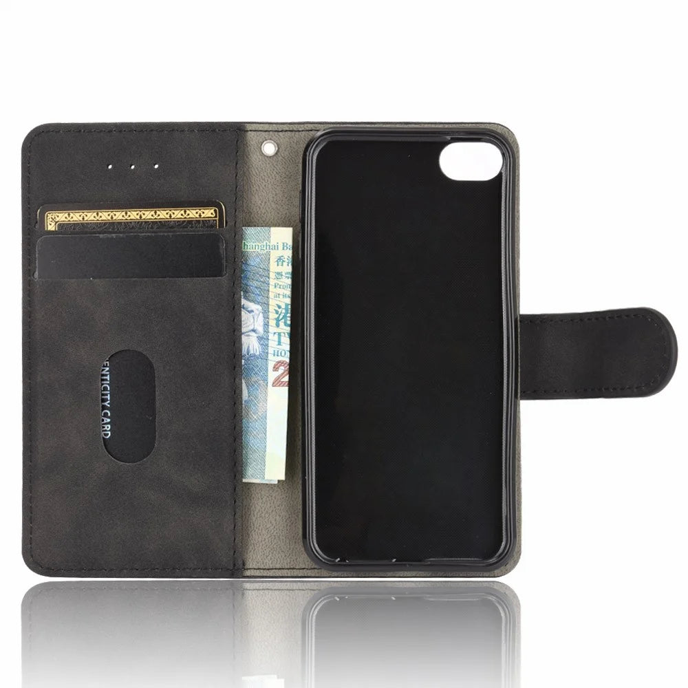 Skin-touch PU Leather with Wallet Shell for iPod Touch (2019)/6/5 - Black - 3