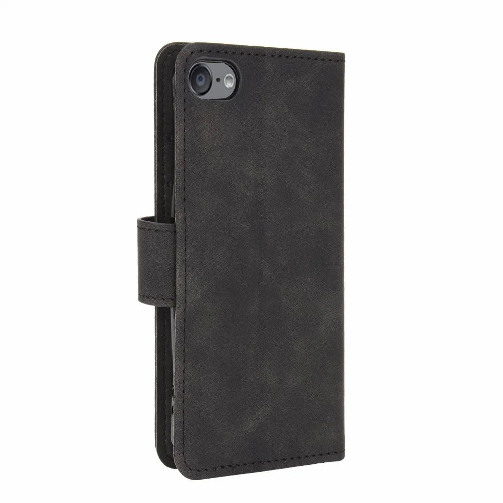 Skin-touch PU Leather with Wallet Shell for iPod Touch (2019)/6/5 - Black - 6