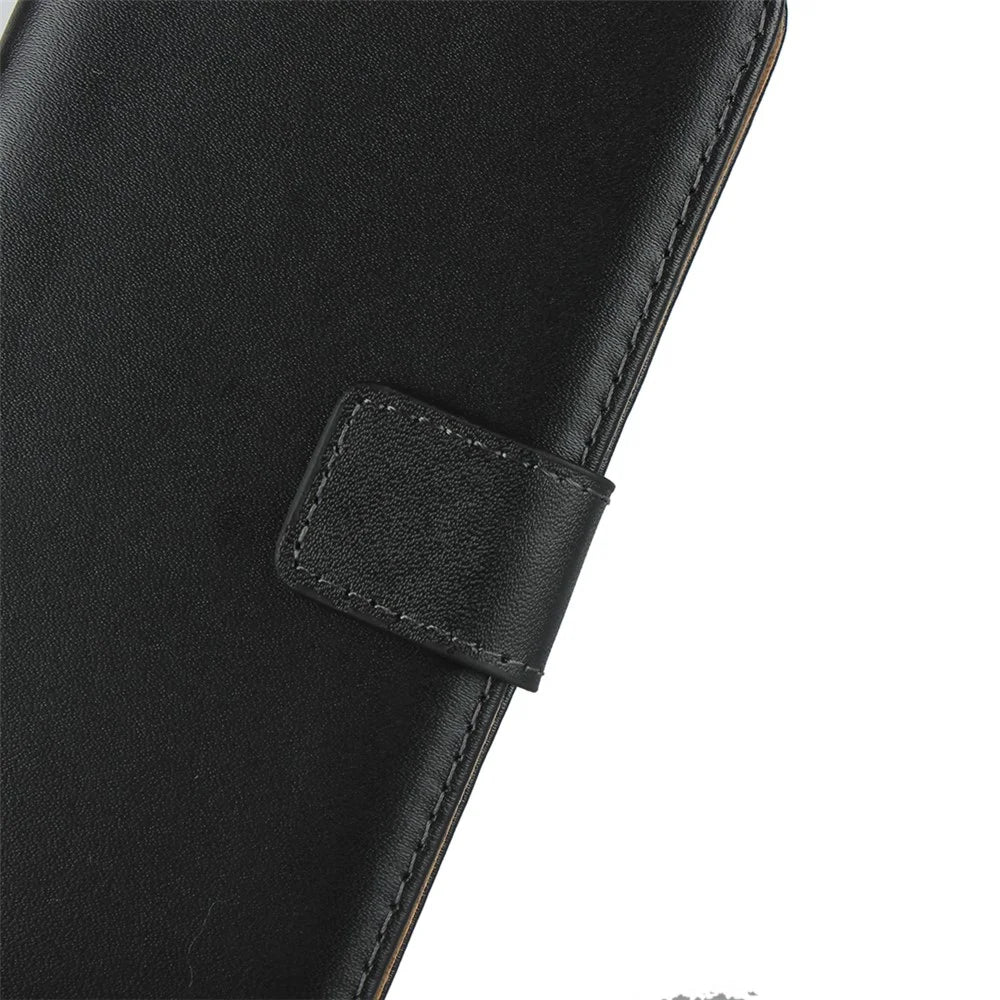 Genuine Leather Wallet Adjustable Stand Phone Cover Case for iPhone 12 mini 5.4 inch - Black - 6