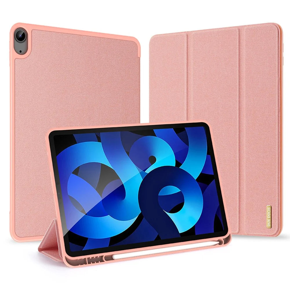 DUX DUCIS DOMO Tri-Fold Stand PU Leather Tablet Cover for iPad Air 11 (2026) / (2025) / (2024) / Air (2020) / Air (2022) - Rose Gold - 2