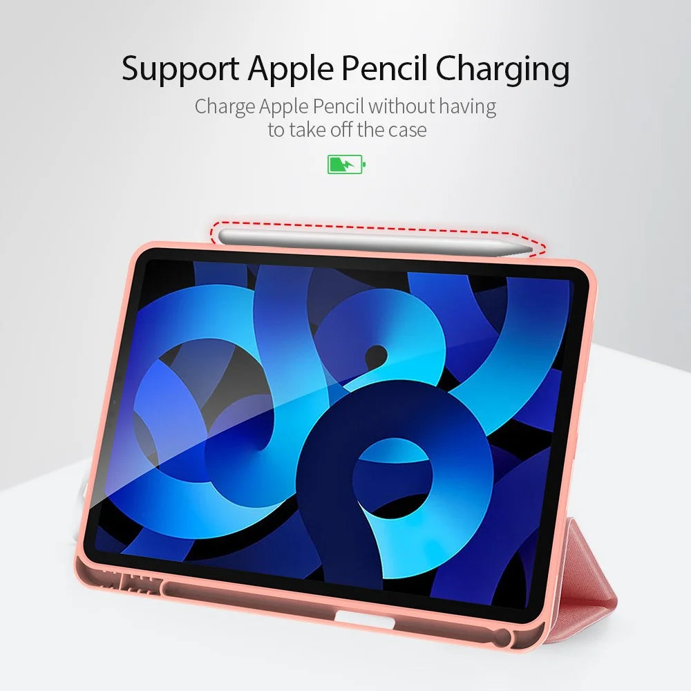 DUX DUCIS DOMO Tri-Fold Stand PU Leather Tablet Cover for iPad Air 11 (2026) / (2025) / (2024) / Air (2020) / Air (2022) - Rose Gold - 3