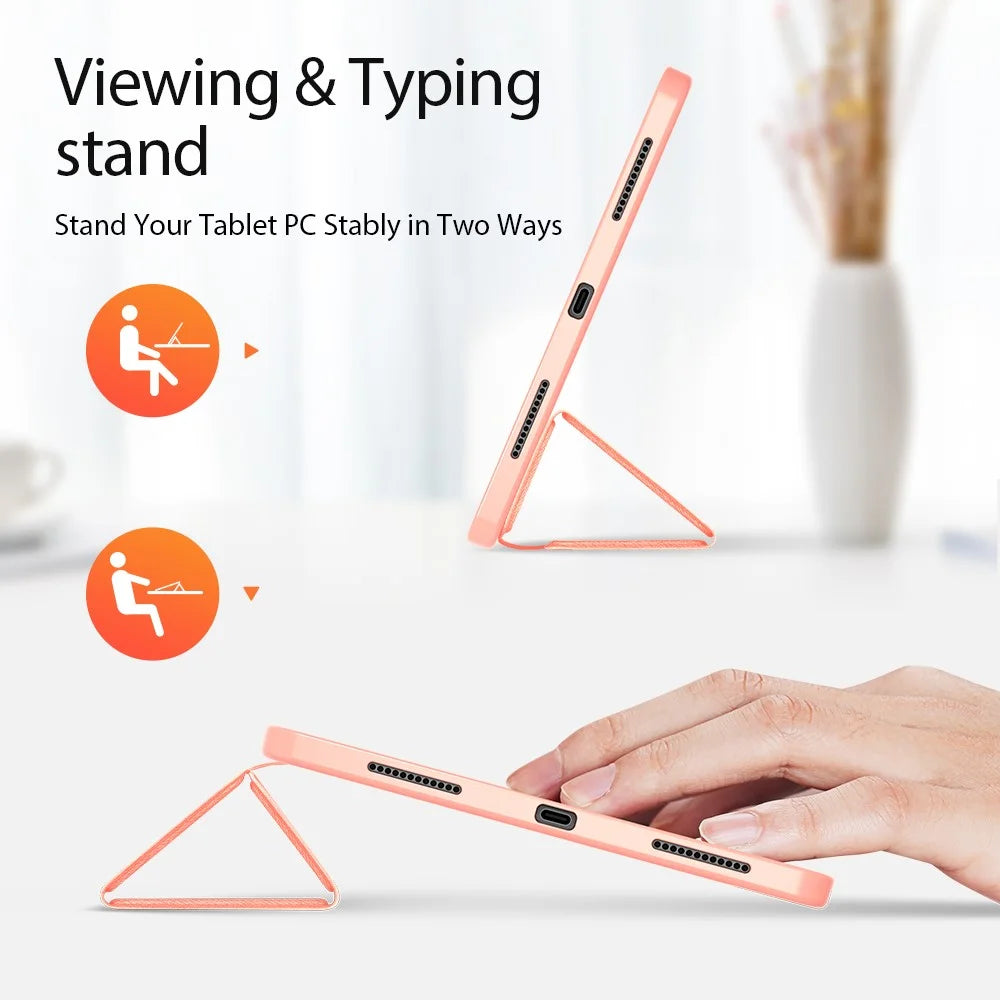 DUX DUCIS DOMO Tri-Fold Stand PU Leather Tablet Cover for iPad Air 11 (2026) / (2025) / (2024) / Air (2020) / Air (2022) - Rose Gold - 5