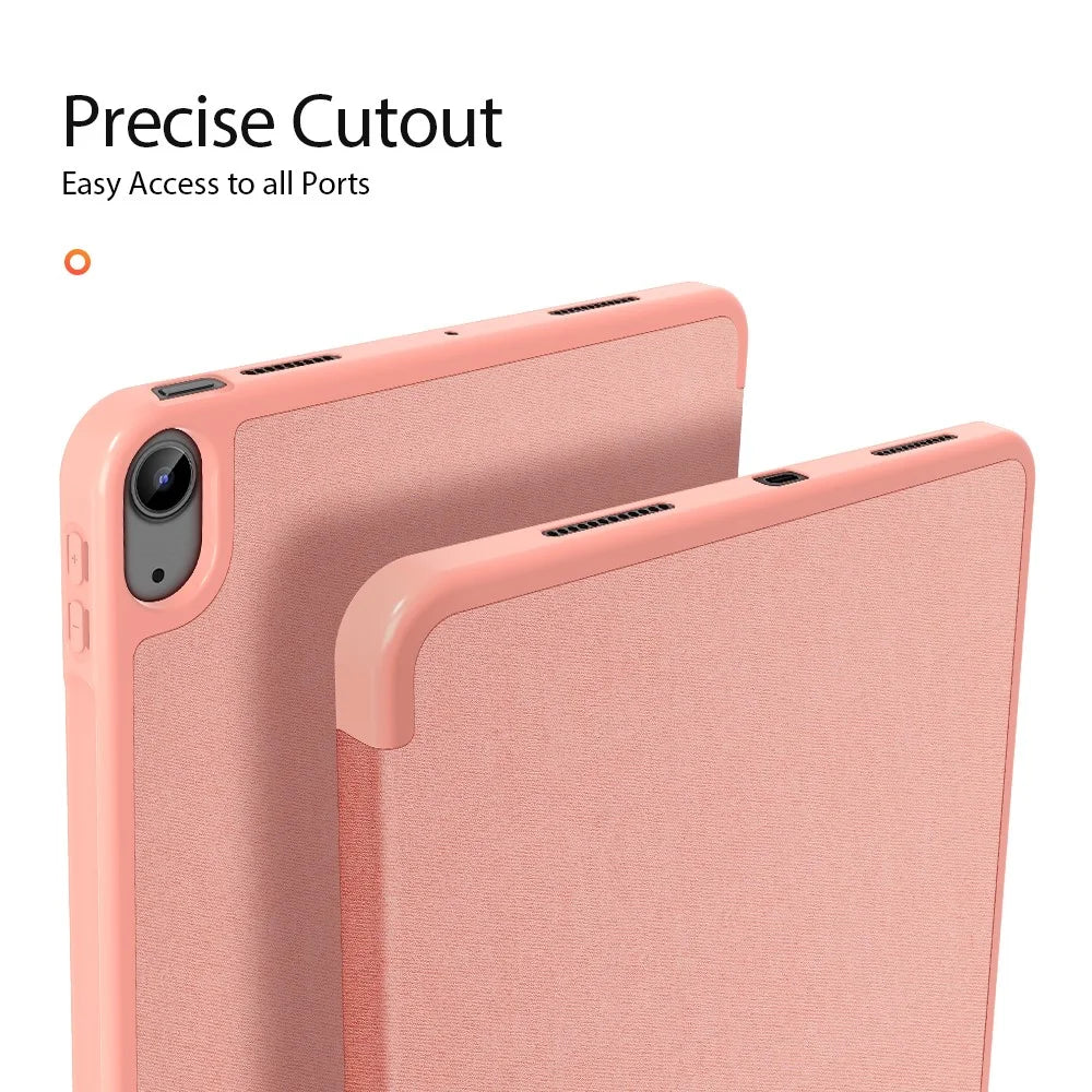 DUX DUCIS DOMO Tri-Fold Stand PU Leather Tablet Cover for iPad Air 11 (2026) / (2025) / (2024) / Air (2020) / Air (2022) - Rose Gold - 7