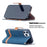 Color Splicing Jeans Cloth Texture Leather Shell for iPhone 12 Pro/12 - Dark Blue - 2