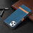 Color Splicing Jeans Cloth Texture Leather Shell for iPhone 12 Pro/12 - Dark Blue - 5