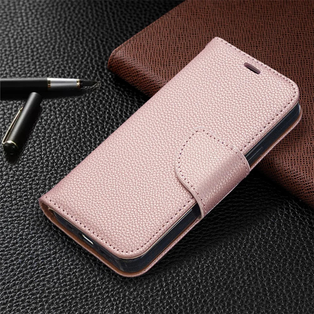 Litchi Surface with Wallet Leather Stand Case for iPhone 12 mini 5.4 inch - Rose Gold - 7