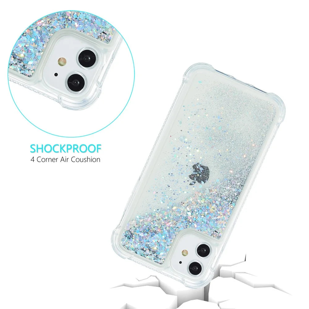 Glitter Powder Quicksand TPU Phone Cover for iPhone 12 Pro / 12 - Silver - 2