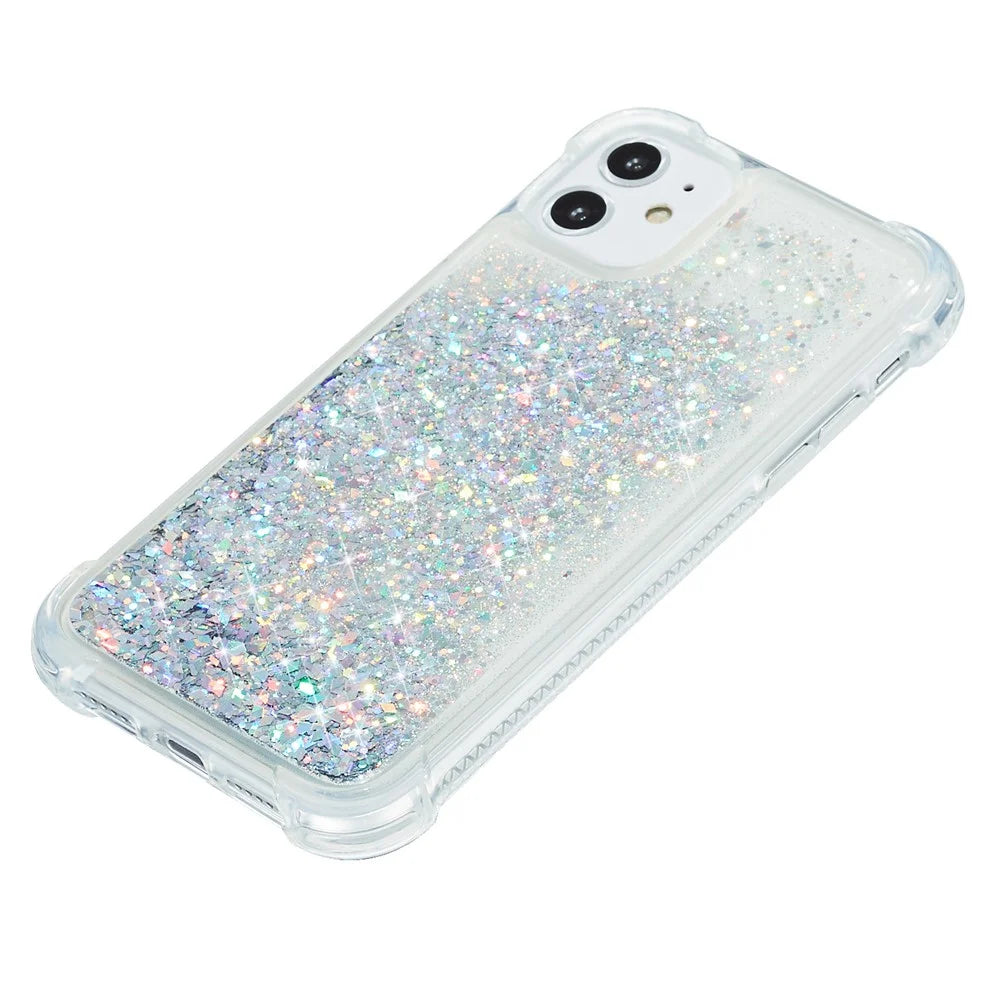 Glitter Powder Quicksand TPU Phone Cover for iPhone 12 Pro / 12 - Silver - 3