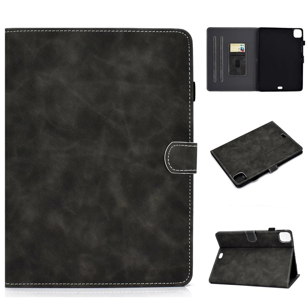 Solid Color Leather Tablet Protective Shell for iPad Air 11 (2026) / (2025) / (2024) / Air (2020) (2022) / Pro 11 (2021) - Black - 1